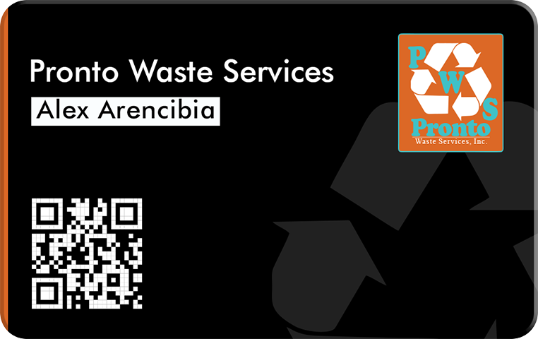 Business Card Pronto Waste Services