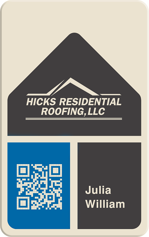 Business card Hicks Residential Roofing LLC